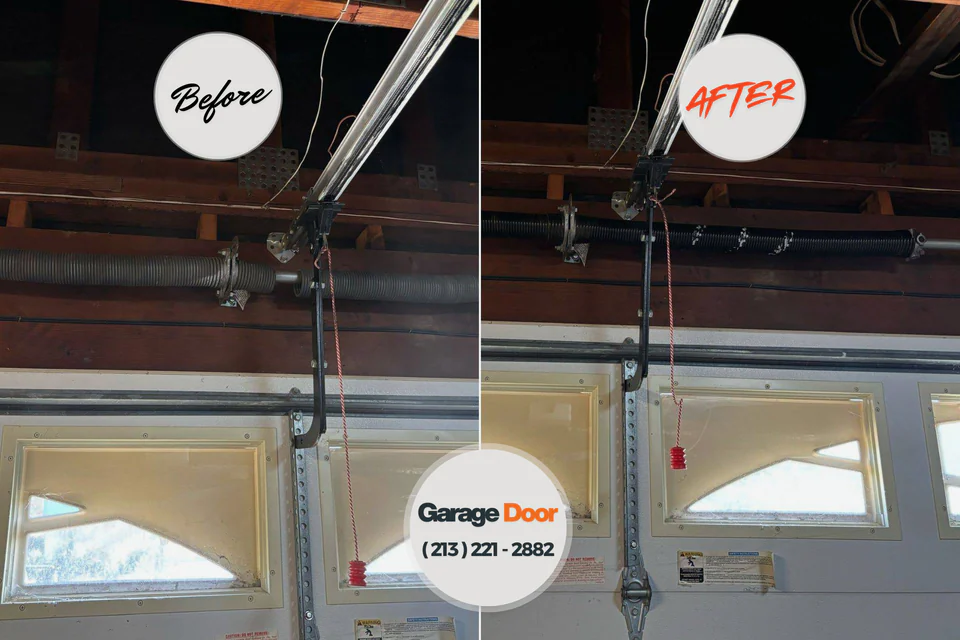 Before and after: garage door repair Norphlet, AR